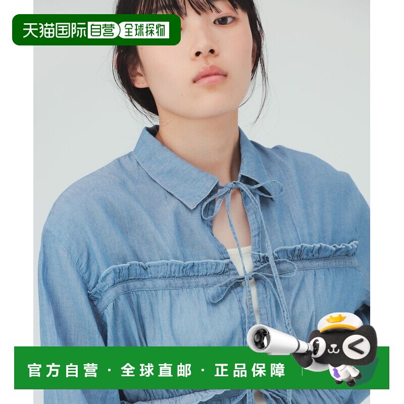 日本直邮BEAMS HEART 女装 轻透感牛仔蝴蝶结衬衫【付后1h可退】
