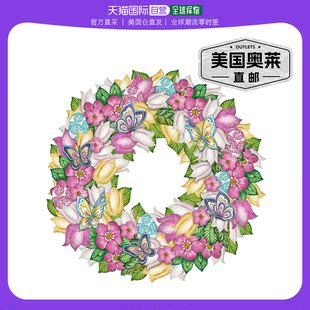 Designocracy Flowers Spring Wreath Wood Decor - 多色 【美国