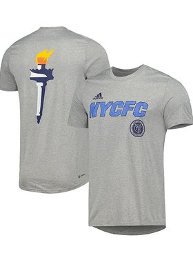 adidas|男款灰色纽约城足球俱乐部队服 Hook AEROREADY T 恤