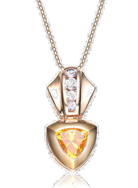 自营 geneviveGv 纯银柠檬方晶锆石镀金吊坠 - 黄色 美国奥莱直发