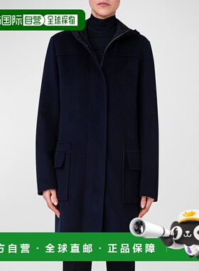 1h可退 【美国直邮】Akris punto Duffle可翻转连帽外套 女装毛呢