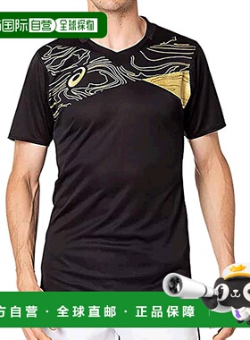 【日本直邮】ASICS 手球运动短袖 2073A028 男士 黑色 2XL/3L