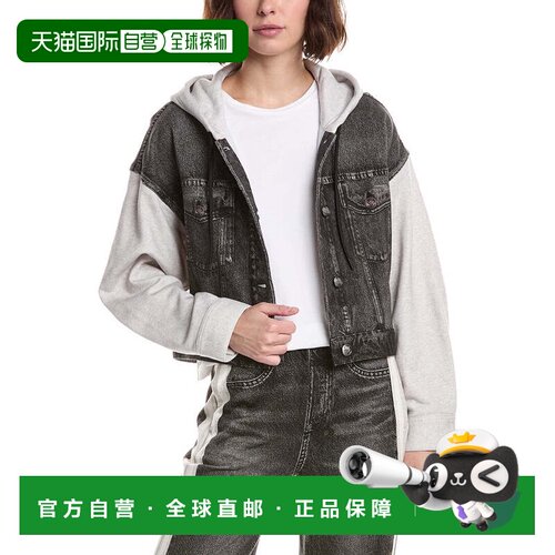 自营rag & bone Miramar Terry Combo Hooded Trucker Jacket - b
