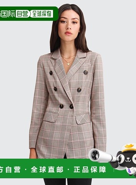 自营belle & bloom太酷了，不适合工作格子运动夹克-棕色 美国奥