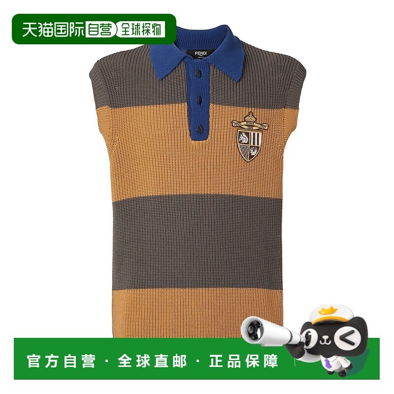香港直邮FENDI 男士针织毛衣 FZC371AU7SF1RWV SS2025 棕色 无袖p