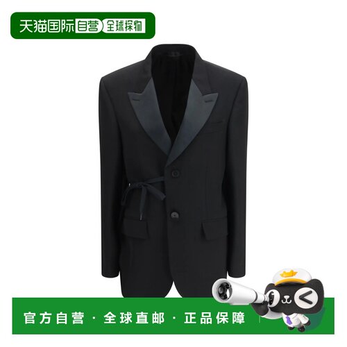 1h可退 香港直邮Balenciaga 巴黎世家 女士 SUIT 黑色羊毛西装外