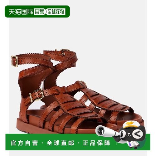 香港直邮潮奢 ZIMMERMANN 女士 Goldie 皮质罗马风格凉鞋