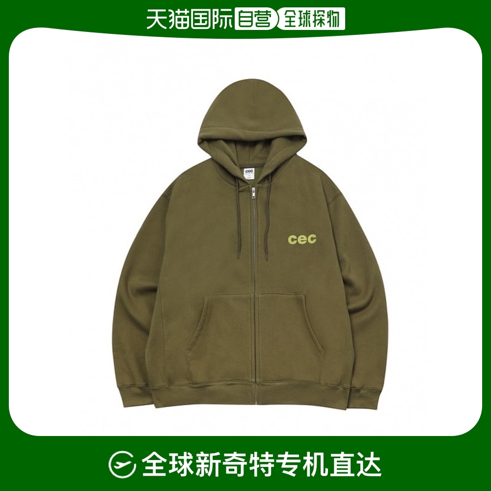韩国直邮chancechance cec 拉链连帽衫(卡其色拉绒)