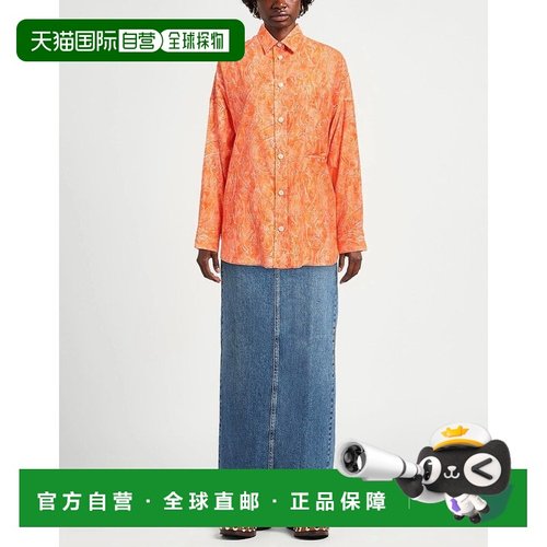 1h可退 香港直邮潮奢 Destin 女士 Blouses 花纹衬衫 orange橙色