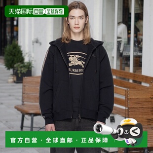 黑色 Check Trim 香港直邮Burberry Zip 男士 Cotton 连帽 巴宝莉