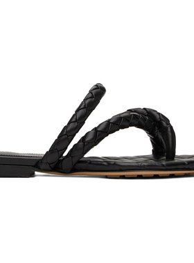 潮奢 Bottega Veneta 葆蝶家 女士 黑色 Leaf 凉鞋 786913V3Y50