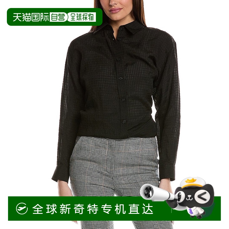 自营 lafayette 148 new york拉斐特148纽约男友大亚麻混纺衬衫-