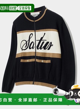 韩国直邮SATUR设计师款大气简约日常休闲个性毛衣SA23FWMK20BK