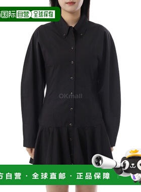 韩国直邮GANNI 黑色衬衫连衣裙（W1001 099） 一块