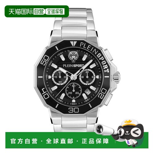 自营plein sportTitan计时表-银色/不锈钢/黑色 美国奥莱直发