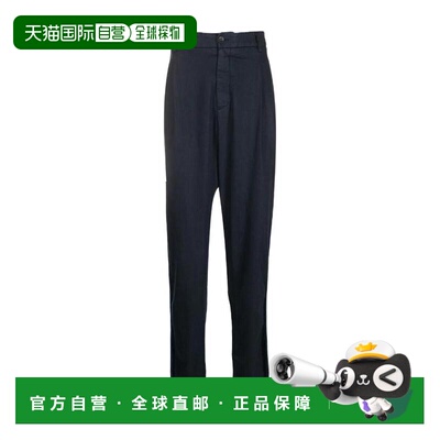 香港直邮Giorgio Armani 蓝色亚麻修身休闲裤 0SGPP09ZT01FI
