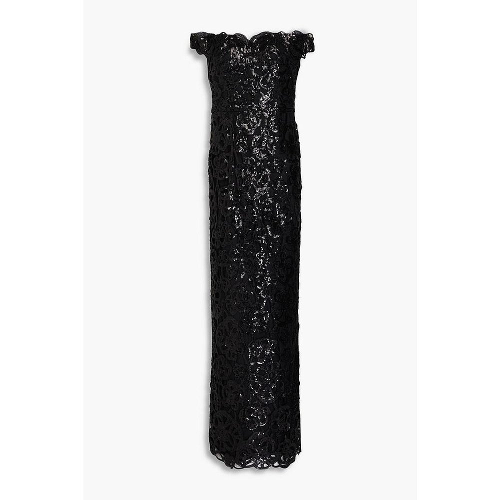 美国直邮MARCHESA NOTTE 露肩亮片蕾丝连衣裙 女装 女士精品