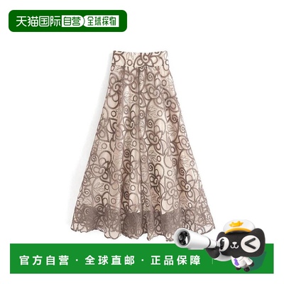 日本直邮日潮 GRL 花卉刺绣蕾丝喇叭裙 tu470裙子半身裙伞裙