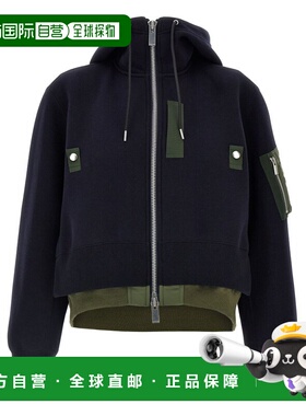 1h可退 香港直邮Sacai 女士 斜纹连帽衫 SCW231 blue蓝色 舒适时