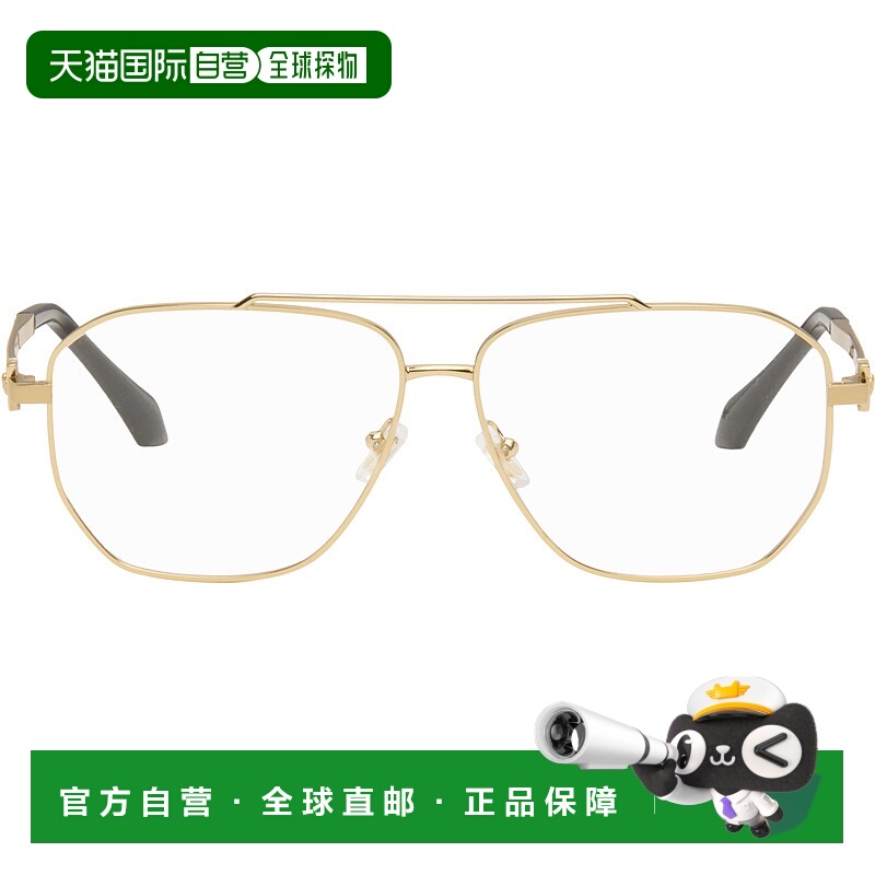 1h可退 香港直邮潮奢 versace 范思哲 男士 金色 Metal Top Bar