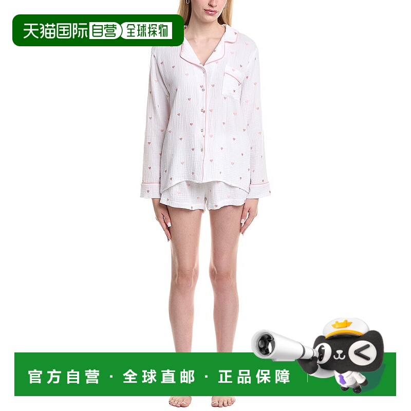 自营Splendid 2pc Lottie Love Short Set- white美国奥莱直发