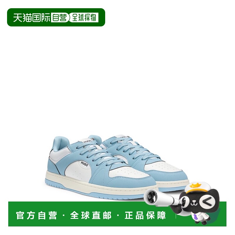 自营 hugo boss低帮人造皮革运动鞋 - 浅蓝色 美国奥莱直发男鞋
