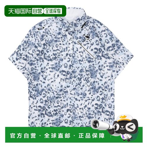 日本直邮Oakley 欧克利男士高尔夫服装吸汗速干骷髅抽象短袖POLOF