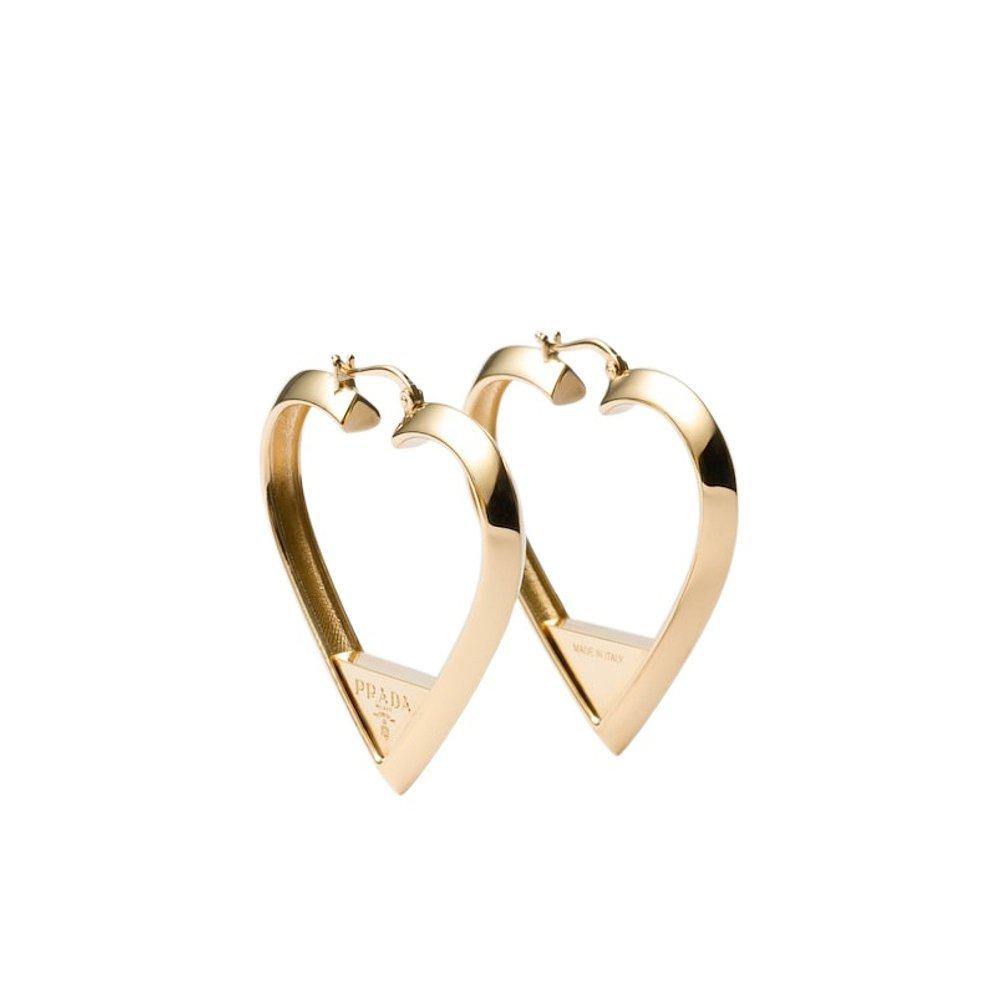 PRADA 女士耳饰 1IO1482C41F0056 AW2024 黄色 徽标耳环