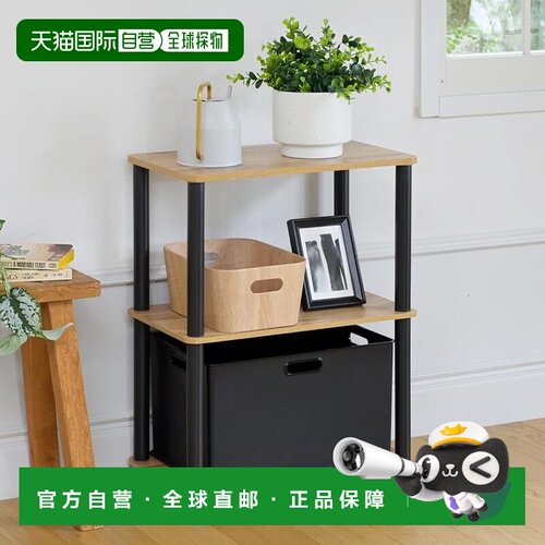 【日本直邮】山善 三层轻量收纳架47×27×63.5cm OAK/BK LSR-3