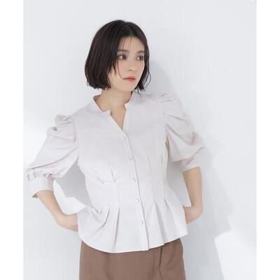 1h可退 日本直邮NATURAL BEAUTY BASIC 条纹荷叶摆衬衫
