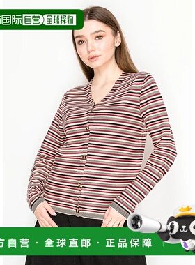 自营 yal new york红色和米色条纹针织开衫-红色stp 美国奥莱直发