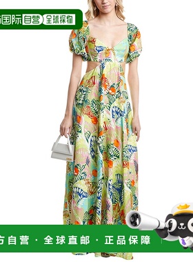 自营 STAUD体育馆亚麻长裙-绿色连衣裙 美国奥莱直发