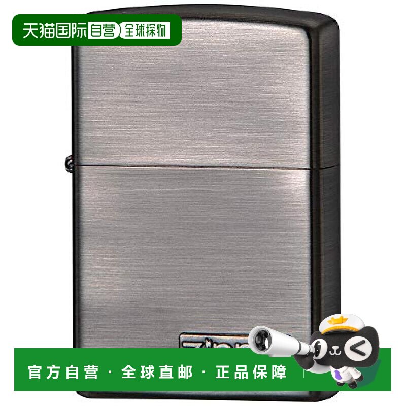 【日本直邮】ZIPPO之宝打火机银灰色哑光拉丝加工LOGO贴片202M-Z