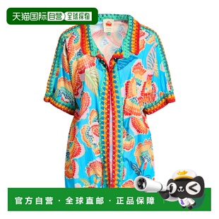 1h可退 香港直邮FARM RIO 女士 Blouses 花朵衬衫 blue蓝色 舒适