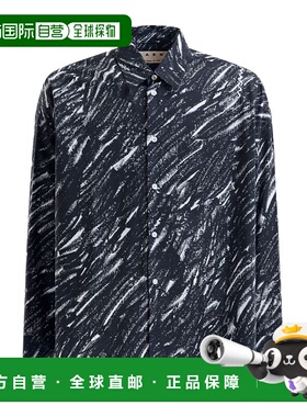 香港直邮MARNI 男士衬衫 CUMU0061S5UTC431CRN99 AW2024 黑色长袖