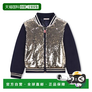 Reversible Sequin Zip Jacket 美国奥 自营 blue Billieblush