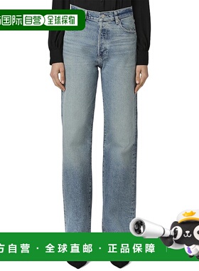 自营PAIGE Petite Sawyer Vanda Distressed Wide Leg Jean - blu