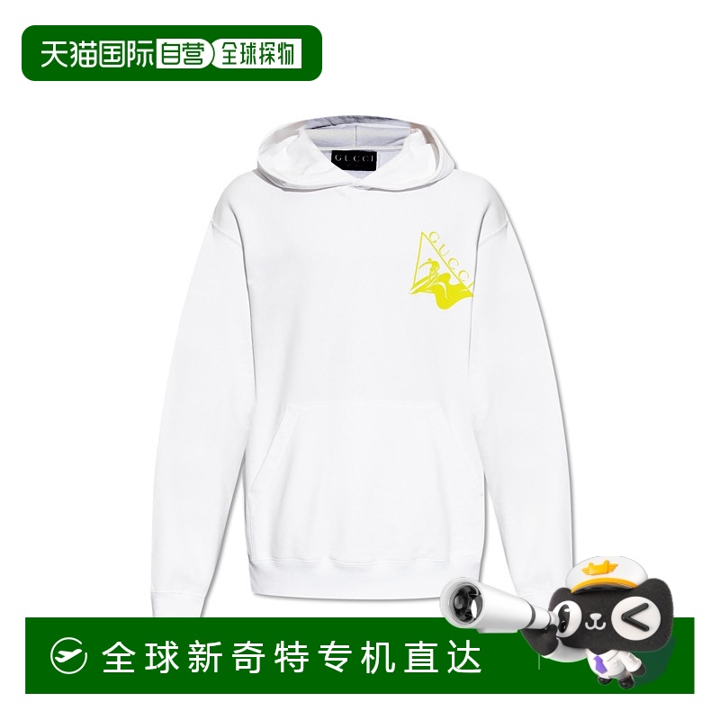 1h可退 香港直邮GUCCI 男士卫衣 825129XJG729074 SS2025 白色