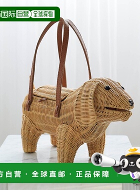 1h可退 日本直邮utatane 女士籐编狗狗造型手提篮包 5371604100