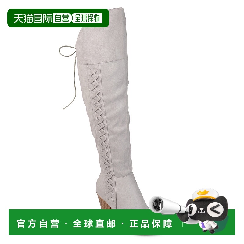 自营 journee collectionJournee 女士宽小腿 Spritz-S 靴 - 灰色