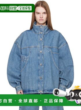 1h可退 香港直邮潮奢 The Attico 女士 蓝色牛仔飞行员夹克 260WC