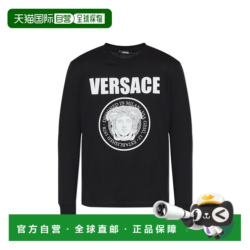 1h可退 香港直邮潮奢 Versace 范思哲 男士 長袖圓領 T 卹 101394