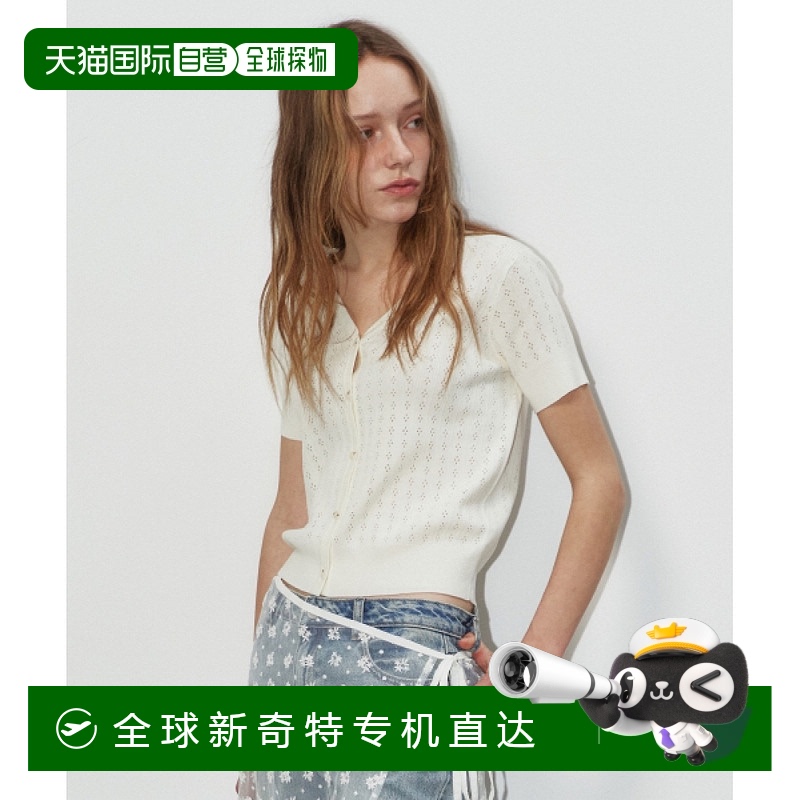 韩国直邮plac 通用 针织衫短袖开衫