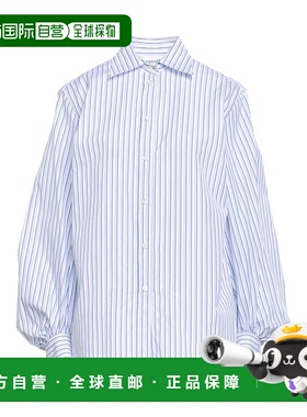 1h可退 香港直邮潮奢 Parosh 女士 条纹衬衫 white白色 舒适时尚