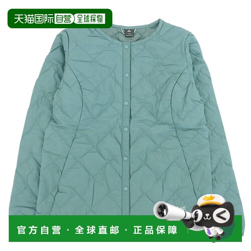 日本直邮Mont-bell Clothing 女士羽绒服 S 尼龙蓝绿高级羽绒圆领