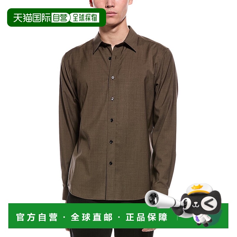 自营Theory Hugh Wool Shirt - olive 美国奥莱直发