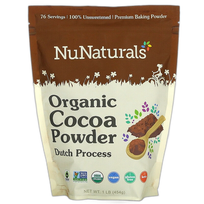 香港直邮NuNaturals,有机可可粉，1 磅（454 克）
