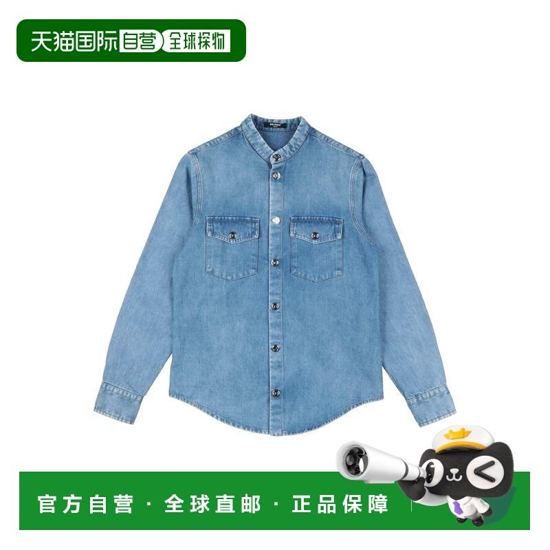 1h可退 香港直邮Balmain 巴尔曼 男童 牛仔布衬衫童装 blue蓝色,童装/婴儿装/亲子装,儿童牛仔衬衫,淘宝优惠券,粉丝福利购,淘宝优惠卷