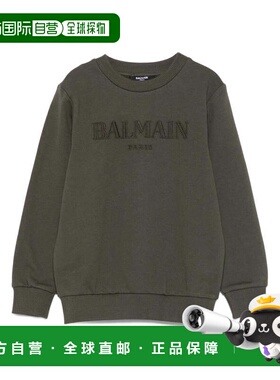 香港直邮BALMAIN 男童卫衣 BX4Q50Z3183762VE AW2025 军绿色