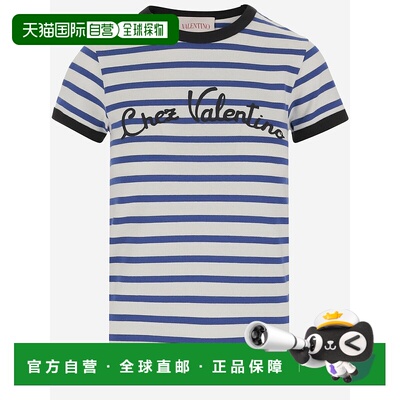 Valentino华伦天奴女士条纹短袖T恤 时尚女装6B3MG24P961CR1